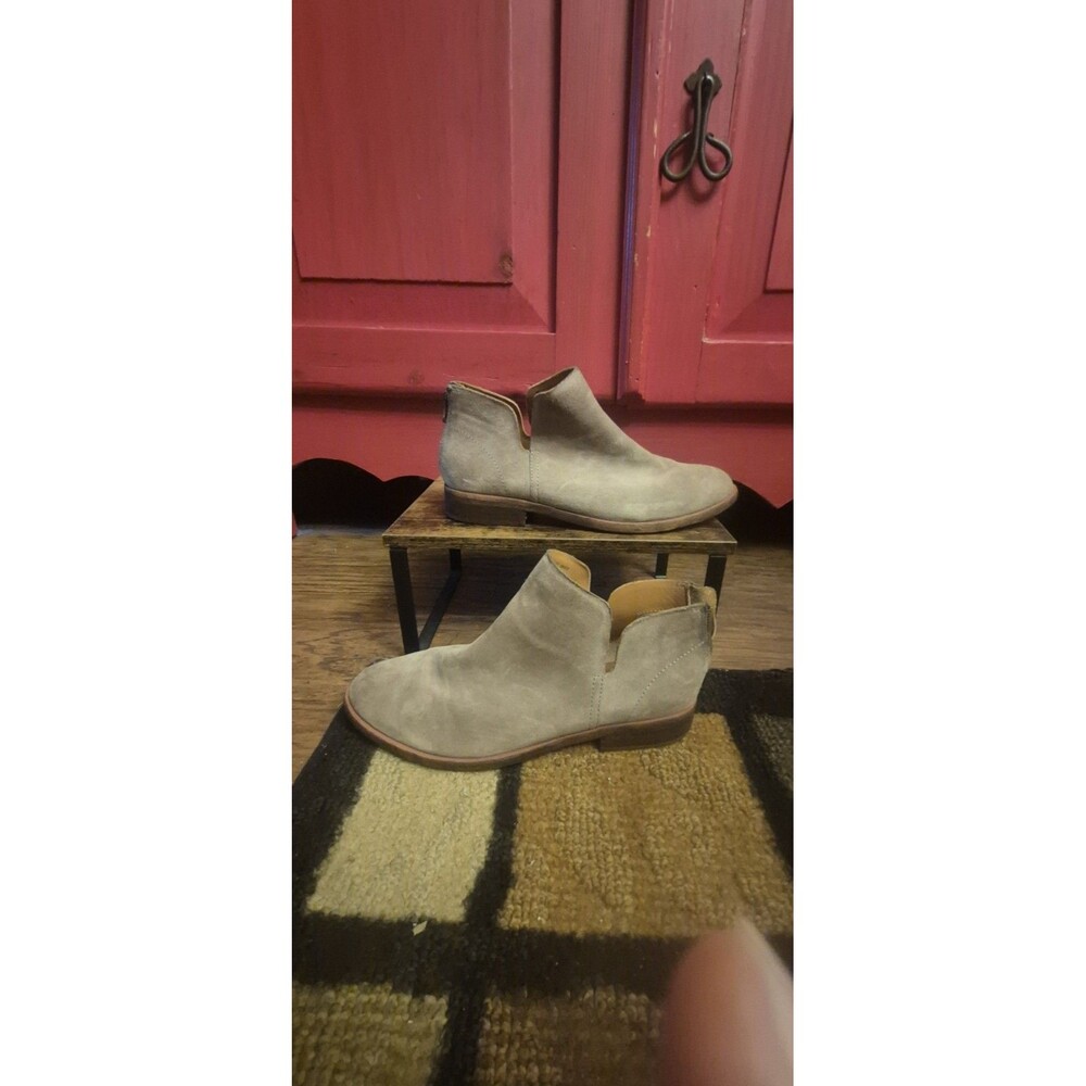 Kork Ease Renny Women's 9 Taupe Distressed Suede Leather Booties Boots Fall EUC